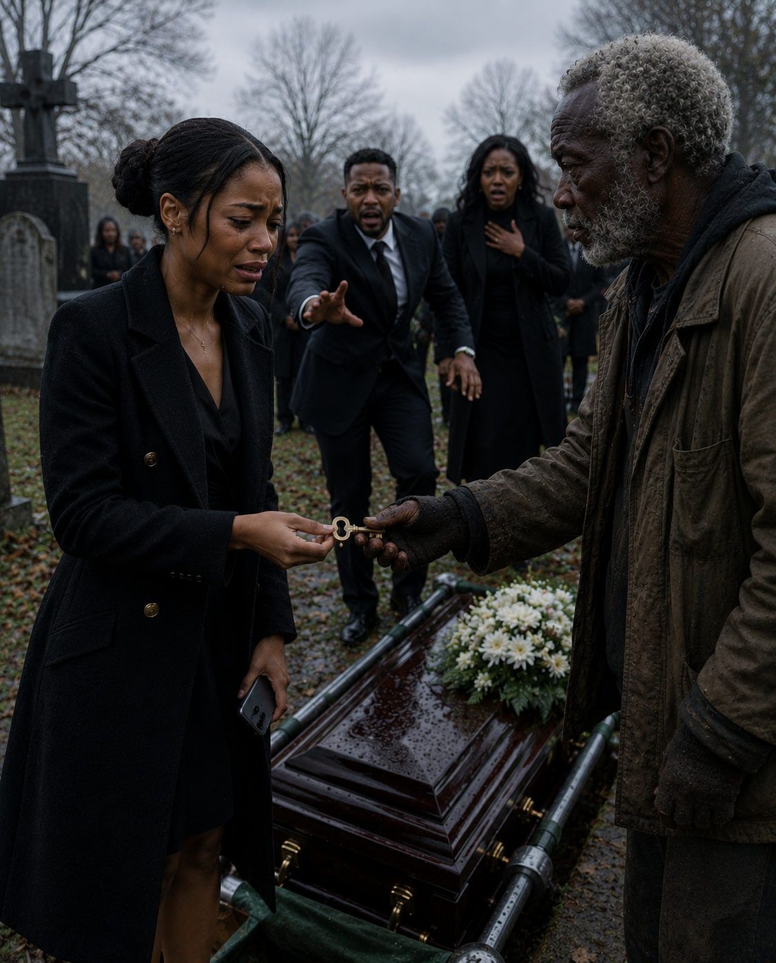 At my mother’s funeral, the groundskeeper quietly pulled me aside and murmured, “Miss, your mother paid me to lower an empty coffin into the ground.” I thought he was joking