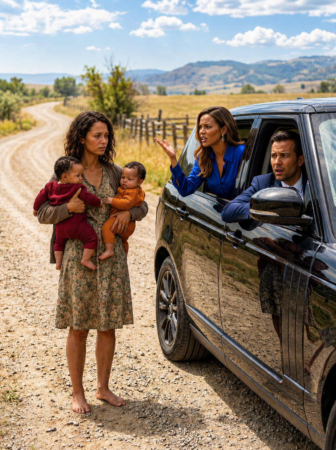 He Was Driving His Millionaire Fiancée Home… Until He Saw His Ex-Wife Standing On The Side Of The Road With Two Babies In Her Arms — And The Lie That Tore His Family Apart Began To Unravel, Revealing A Truth She Never Expected Him To Find