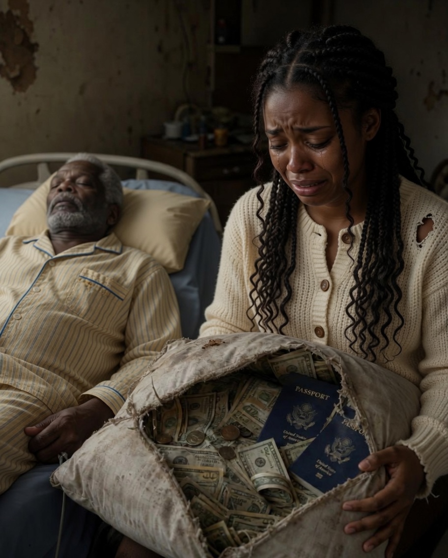 My father-in-law had no pension. I cared for him with all my heart for 12 years. With his last breath, he handed me a torn pillow and said, “For Maria.” When I opened it, I cried nonstop…