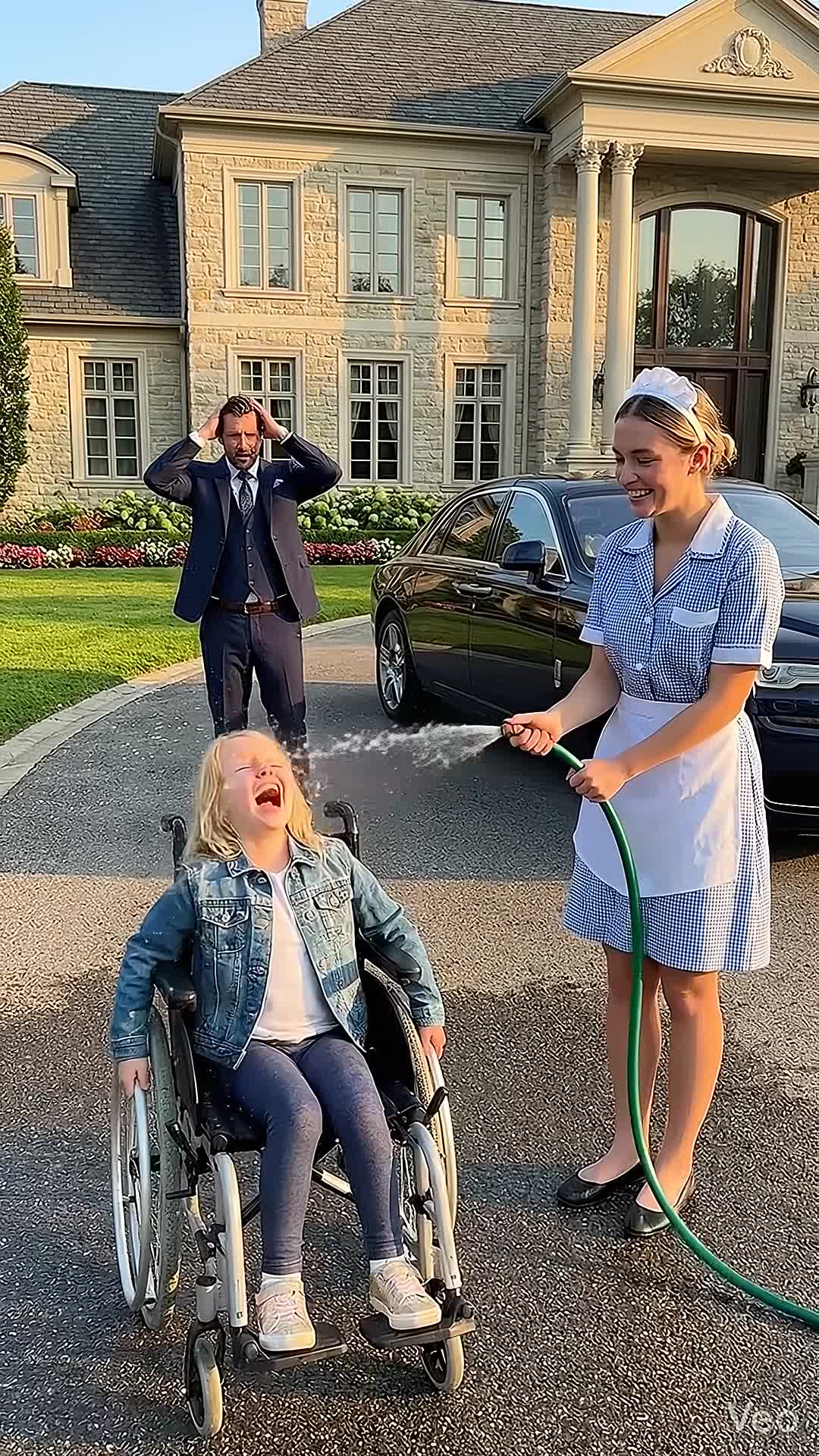“I’ll wash your daughter… and she’ll walk again.” The billionaire thought it was a ridiculous joke. But seconds later, when he saw what happened next, the smile vanished from his face.