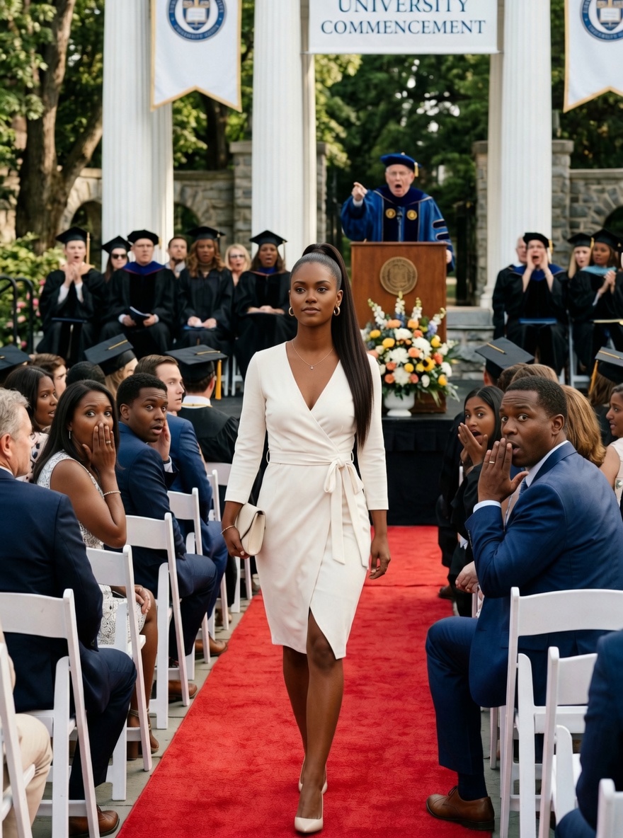 My father thought I had come home as the quiet daughter he could still erase. No badge. No white coat. No title. Perfect. So when he told a stranger, “She quit medicine years ago,” I stayed silent. Until the dean walked over, looked him in the face, and said, “Dr. Rowan is one of the finest surgeons we’ve produced.” That was the first crack. The forged signature was the second.