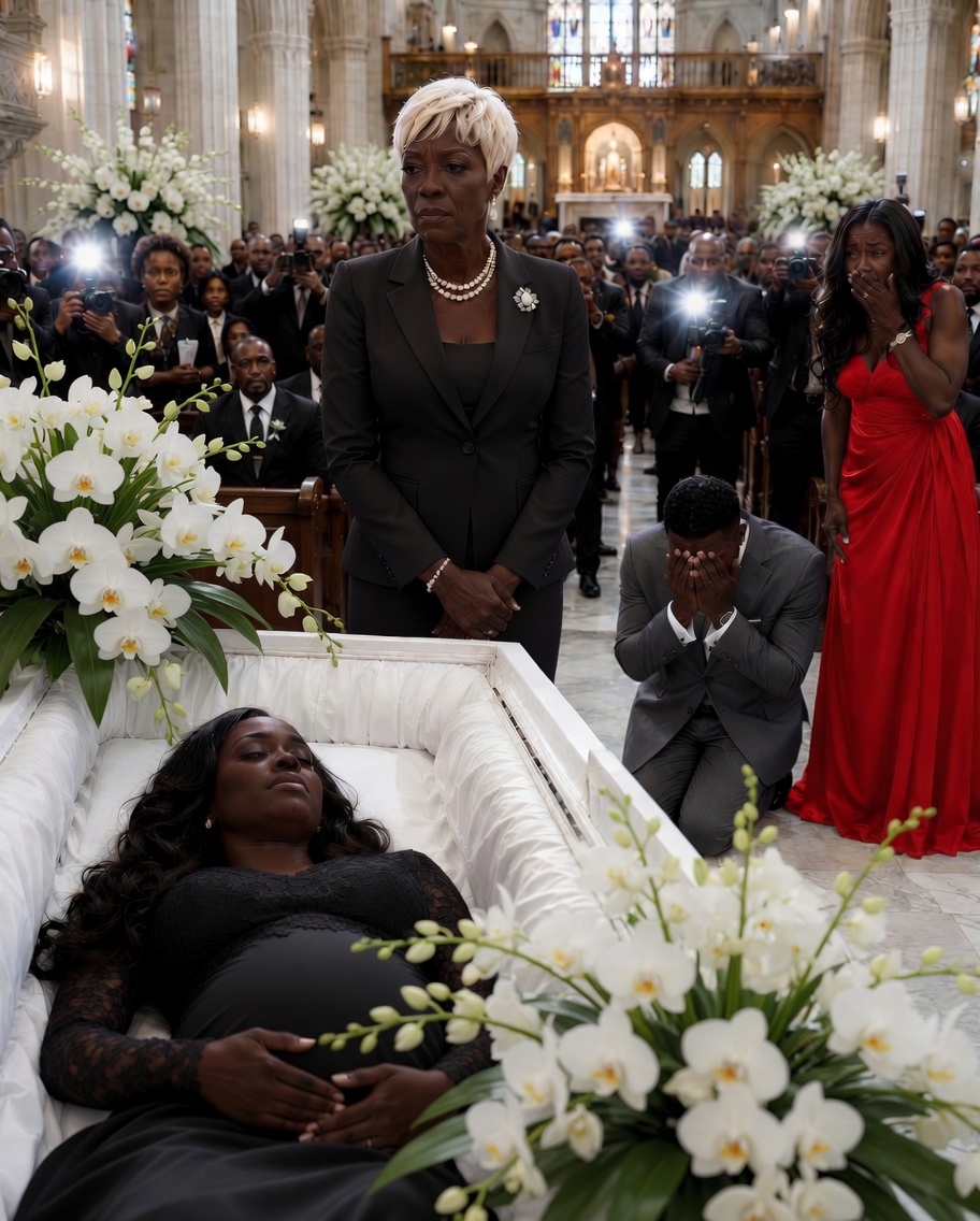 My pregnant daughter was in a coffin—and her husband showed up like it was a celebration. He walked in laughing with his mistress on his arm...
