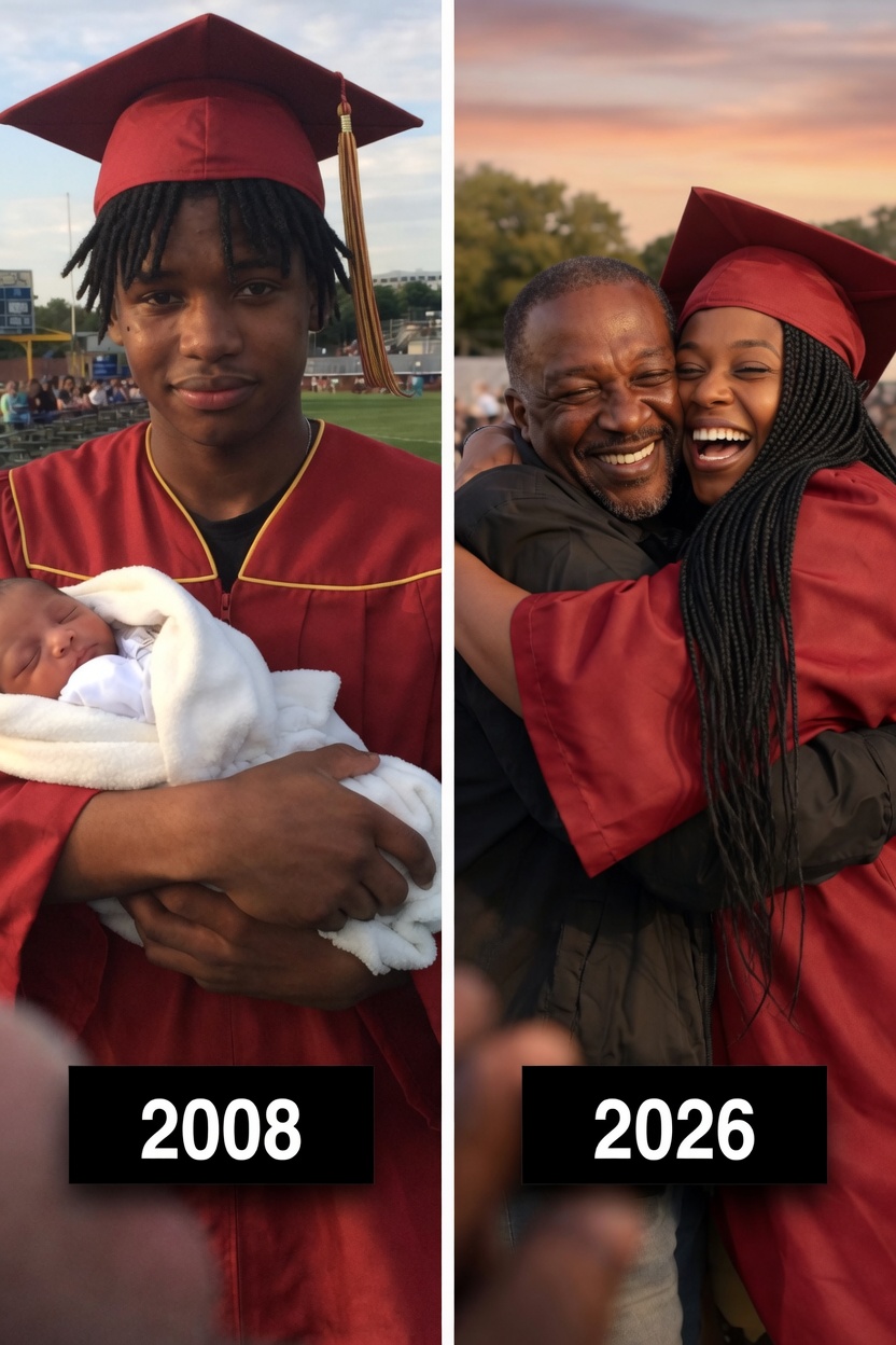 The night before his graduation, my dad found a baby in his bike basket — 18 years later, the woman who abandoned her showed up at my ceremony