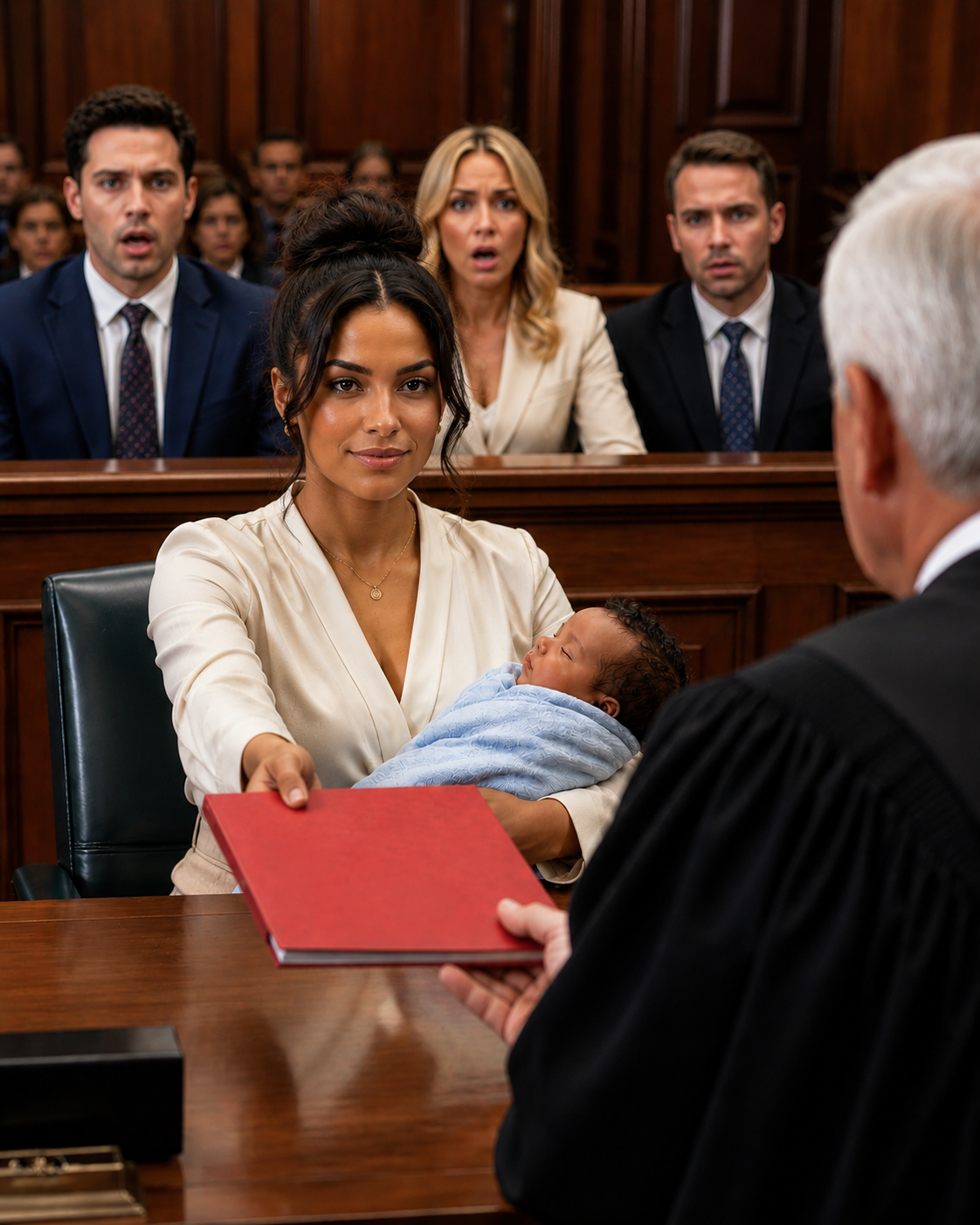 I walked into court holding my newborn son while my husband’s lawyer smiled like I was already defeated.