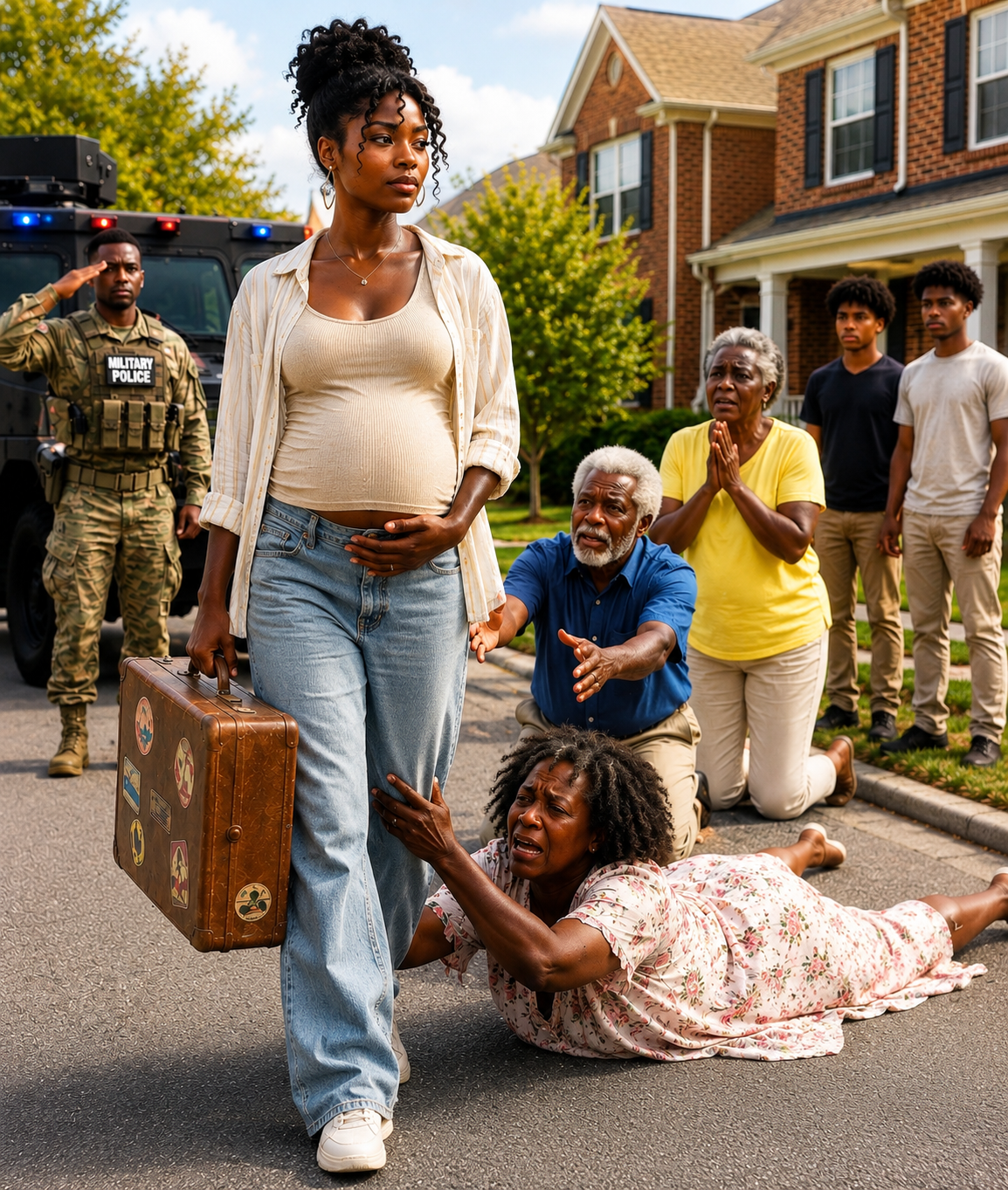 My family forced me to sleep in a freezing garage while I was pregnant, just months after my husband Marine’s funeral — but less than 12 hours later, black military SUVs pulled into the driveway, armed soldiers saluted me by name, and the same people who had humili:ated me realized they had just destr0yed their own lives.