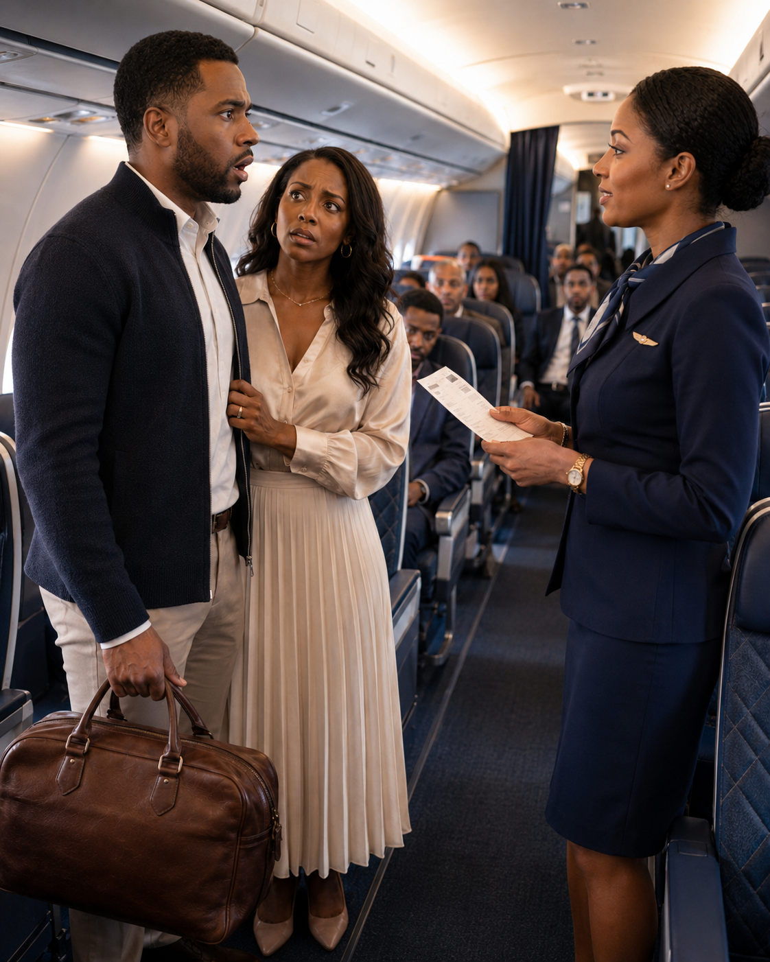 My husband boarded a flight to Cancun with his mistress… never imagining that the wife he looked down on would be serving him revenge in first class