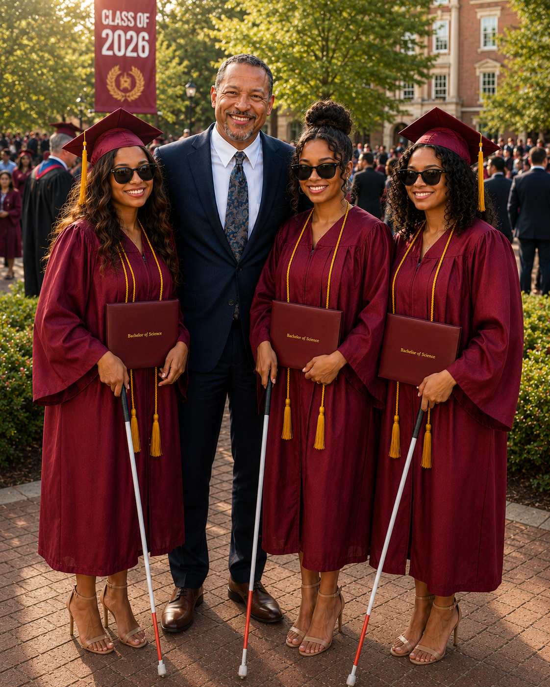 My Wife Left Me with Our Blind Newborn Triplets – 18 Years Later, She Showed up at Their Graduation, and What One Daughter Said on Stage Shocked Everyone