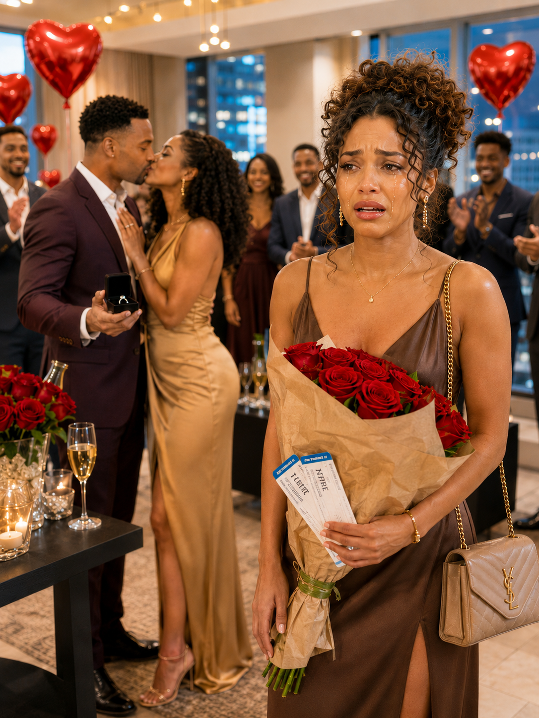 I showed up at my husband’s office with flowers and two first-class tickets to Paris for Valentine’s Day. Instead, I walked into a company-wide celebration of his engagement to the female CEO. He slipped a diamond ring onto her finger as the crowd applauded. I quietly turned around, canceled our trip, froze every joint account, and reclaimed my 83% ownership of the company—worth $558 million