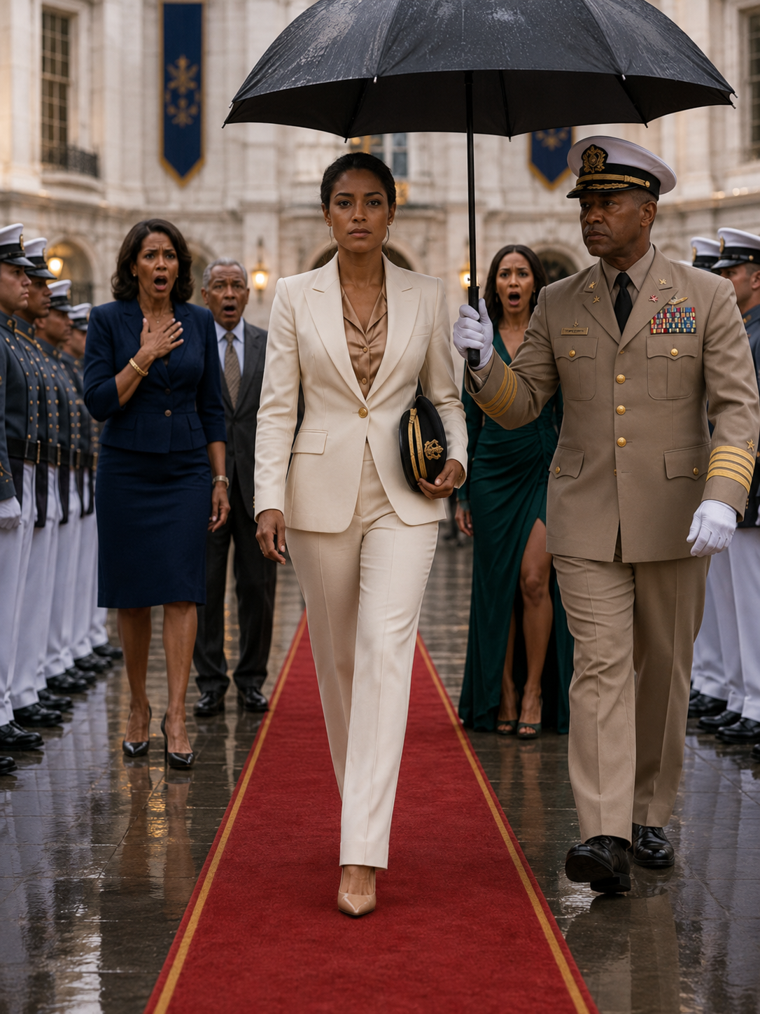 My father snatched the only VIP ticket to my military academy graduation, handed it to my stepsister, and shoved me out into the rain, telling me I didn’t even deserve to be there. He thought I was just an insignificant soldier who would get lost in the crowd. What he didn’t realize was that the entire ceremony was on hold waiting for me—because I was the Distinguished Graduate, and they couldn’t even begin without me.