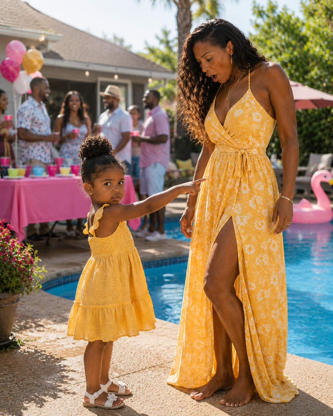 At My Daughter's Third Birthday Pool Party, She Pointed at My Stepmom's Belly and Said, 'Daddy's in There' – I Laughed Until I Saw What She Was Really Pointing At