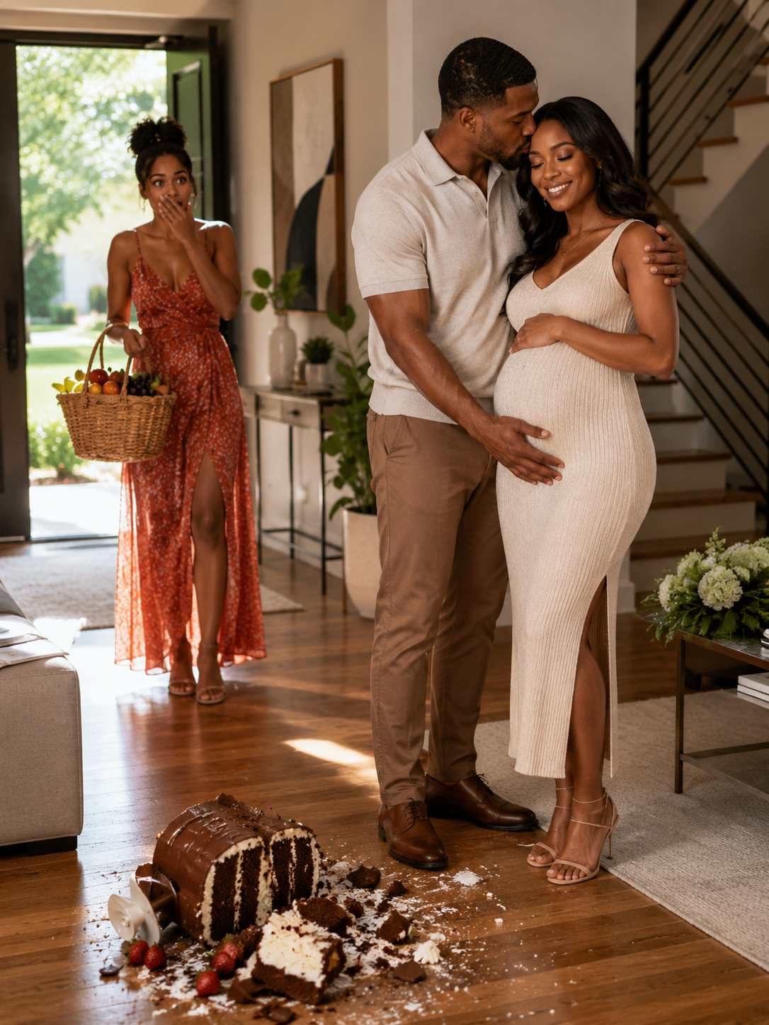 While my husband was out of town for work, I brought a cake to visit his best friend’s widow, fully expecting her to be deep in grief. But the exact moment that front door opened, my jaw absolutely dropped…