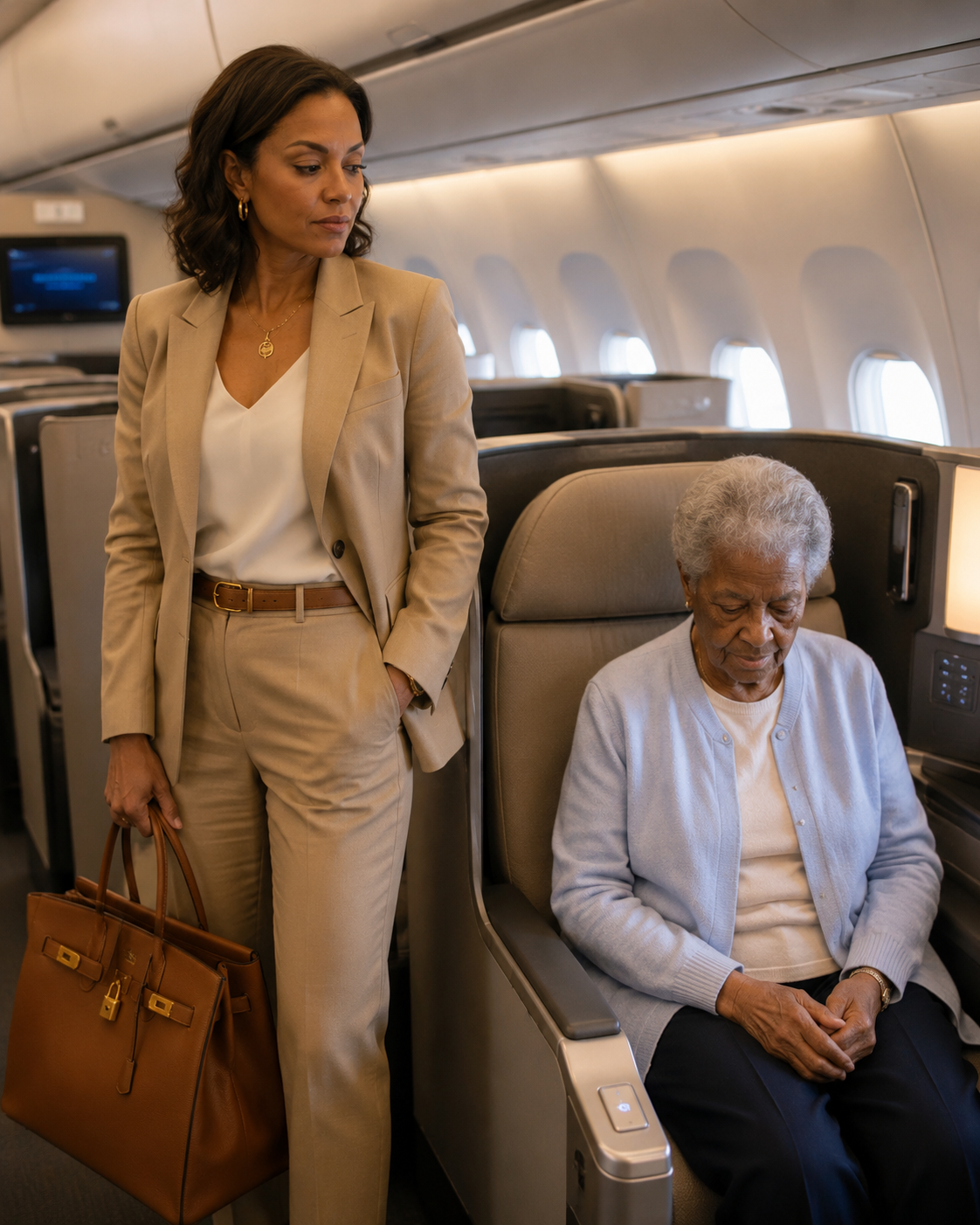 A Woman in First Class Told an Elderly Passenger She Didn't Belong There – Twenty Minutes Later, the Captain Made an Announcement That Left the Entire Cabin Speechless
