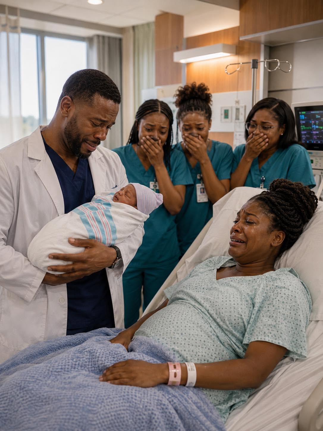 After the divorce, there was no one left for me to rely on. Because I was carrying a child, I forced down my pride and took any work I could get. The day labor started, I drove myself to the hospital, shaking at every red light. Only minutes after my baby let out his first cry, the doctor looked down at him—and suddenly started crying. “This… this shouldn’t be possible,” he whispered.  PART 1  I delivered my baby alone because my ex-husband told me I was “not his responsibility anymore.” Ten minutes later, the doctor cradling my newborn son looked at his tiny face, turned white, and began to cry.  “This… this shouldn’t be possible,” he whispered.  I was too drained to make sense of it. My hair was wet with sweat, my hands wouldn’t stop trembling, and my body felt like sorrow and pain had torn it apart from the inside. I had driven myself to the hospital before sunrise, one hand gripping the steering wheel, the other pressed hard against my belly, pleading with my baby to hold on a little longer.  He didn’t.  Three months before that, my husband, Julian Vance, had tossed divorce papers across our dining table while his mother, Eleanor, stood behind him like royalty witnessing a sentence being carried out.  “I’m pregnant,” I said, staring down at the papers.  Julian straightened his silver watch. “That is very bad timing.”  Eleanor smiled faintly. “Don’t act so tragic, Vivian. Men like my son do not remain chained to women who get pregnant just to lock down money.”  I let out one sharp laugh, because the accusation was too vile for tears.  “I never wanted your money.”  “No,” Eleanor said, bending closer. “You simply enjoyed it quietly.”  By the end of that week, Julian had frozen our shared account, cut off my health insurance, and told every mutual friend that I had been unfaithful. The lie moved faster than flames. My phone went silent. Doors shut in my face. People who once raised glasses at our wedding suddenly looked straight past me in grocery store aisles.  So I worked.  I cleaned offices after dark. I edited legal transcripts online before the sun came up. I folded towels in a hotel laundry room until my ankles were swollen and aching. Every dollar went toward rent, prenatal visits, and a little folder I kept hidden beneath my mattress.  Because Julian had overlooked one thing.  Before I became his quiet wife, I had worked as a contract auditor for one of the most ruthless law firms in the city.  And Julian made mistakes.  When he locked me out of our accounts, he left behind passwords, transfer logs, shell-company invoices, and emails between him and Eleanor talking about how to “starve her until she gives up custody.”  I didn’t yell. I didn’t plead.  I kept all of it.  Now, in the delivery room, the doctor was staring at my baby as if a ghost had appeared in his arms.  “What’s wrong?” I rasped.  He looked back at me, tears shining on his lashes.  “Who is his father?”  My blood turned ice cold.  “Julian Vance,” I said.  The doctor’s fingers tightened around the blanket.  Then the door opened.  And Julian stepped in smiling...