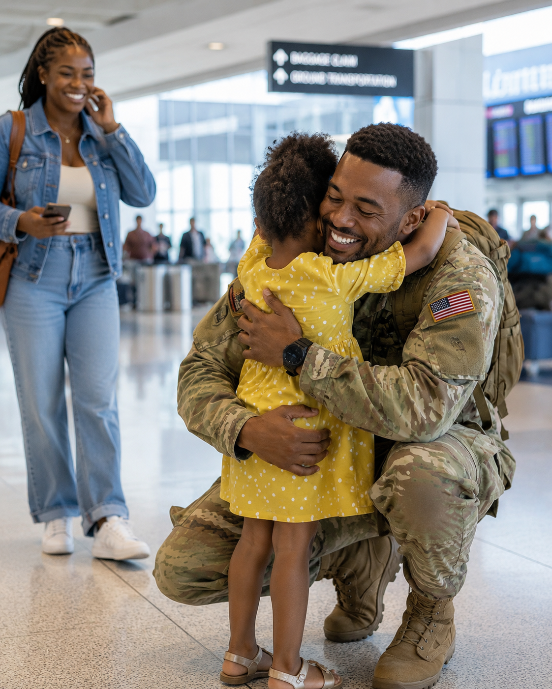 My Husband Dropped His Military Bags to Hug Our Daughter After 2 Years Away – The Look on the Stranger's Face Changed Everything