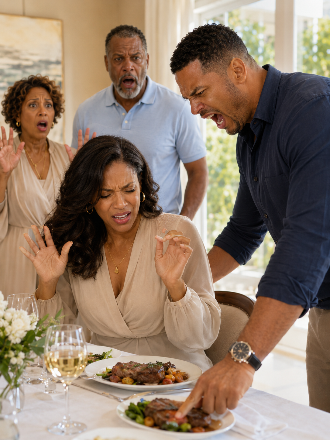 My Husband Thought Breaking a Plate Over My Head Would Force Me to Give His Mother My Apartment—Instead, I Stayed Calm, Called 911, and Everything Changed.