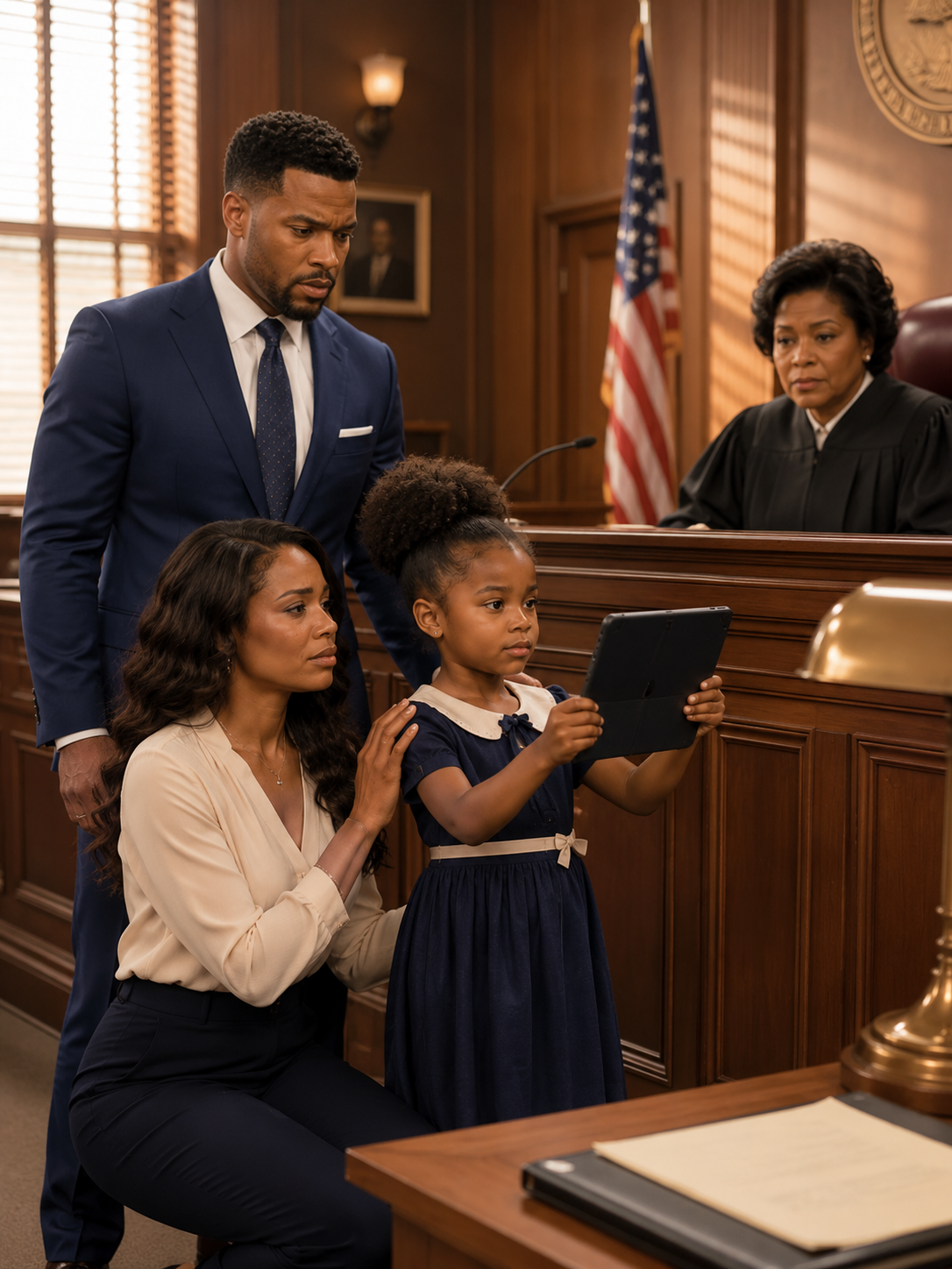 My husband files for divorce, and my 6-year old daughter asks the judge: ‘May I show you something that Mom doesn’t know about, Your Honor?’ The judge nodded. When the video started, the entire courtroom froze in silence.