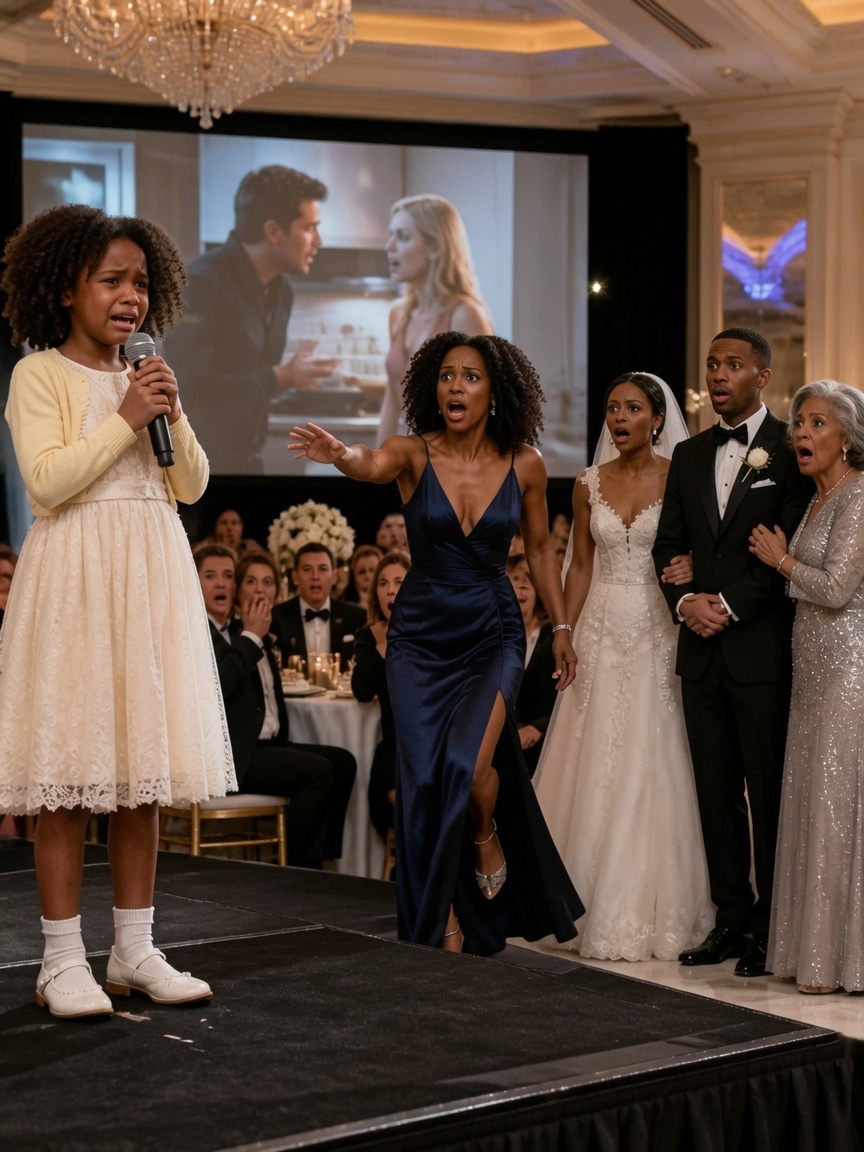 At my sister’s wedding, she mocked me for arriving alone, poor, and with my “useless daughter,” while my mother laughed and said my face would ruin the photos. But then my 8-year-old daughter walked up to the DJ booth, grabbed the microphone… and revealed the video that ruined the wedding