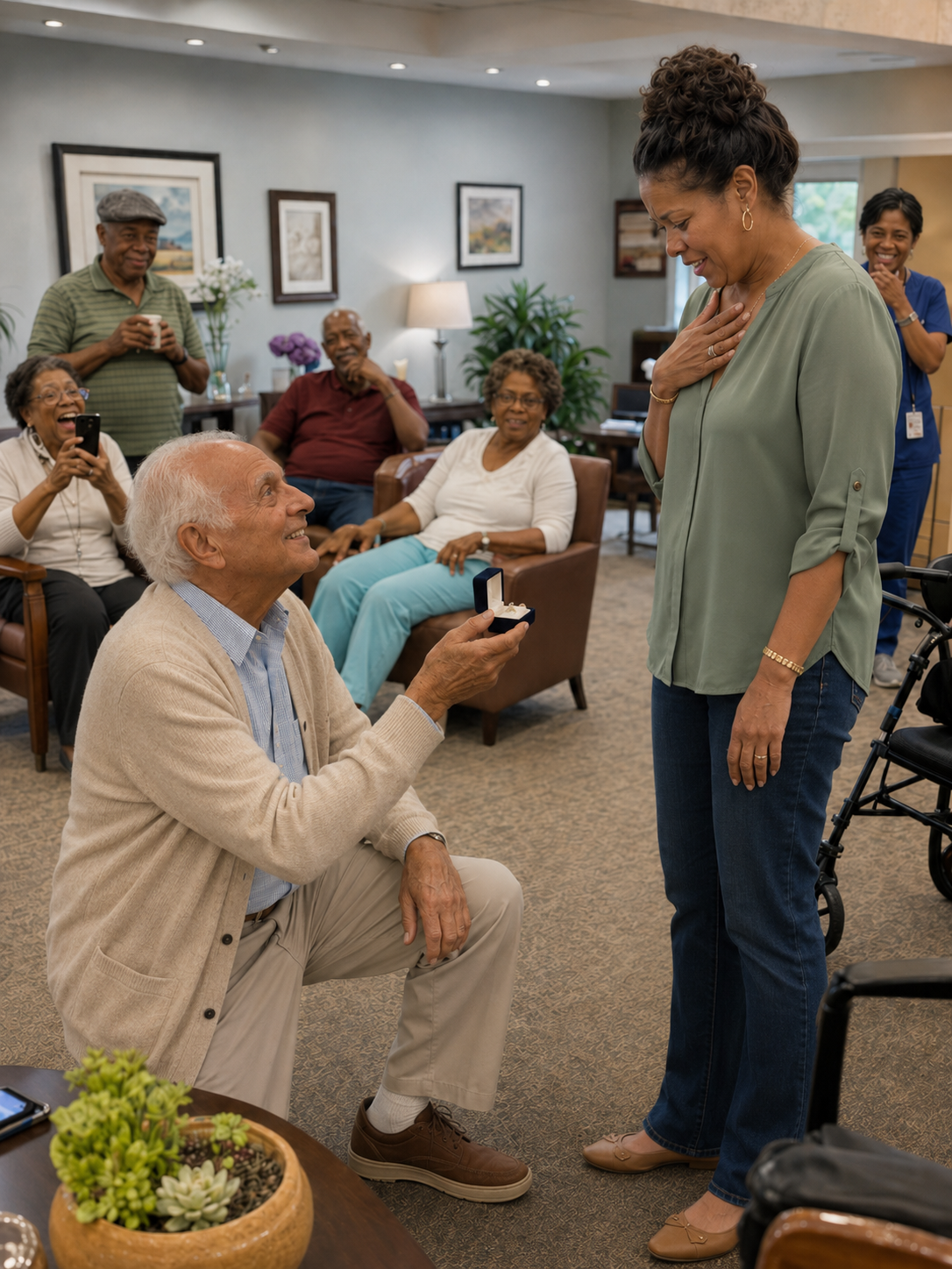 An 89-Year-Old Man in a Retirement Home Dropped to One Knee and Asked Me to Marry Him—I Thought He Was Joking Until He Told Me the Real Reason.