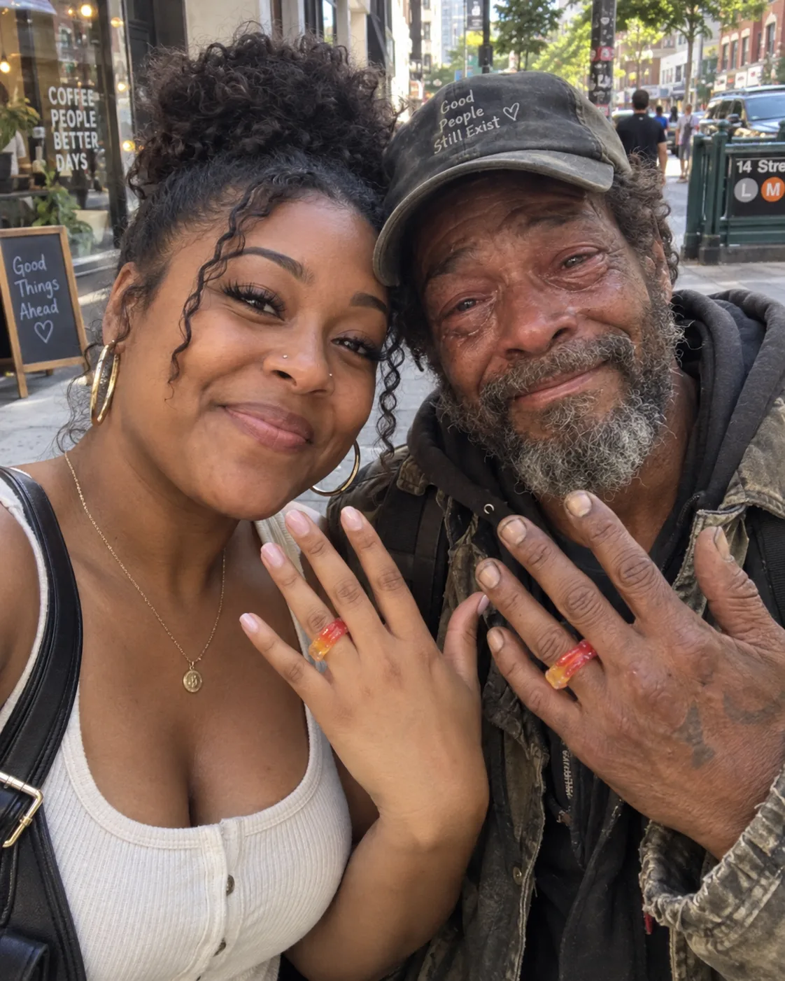 A HOMELESS MAN HELD UP A SIGN: "MARRY ME. I HAVE ONE MONTH LEFT TO LIVE." I AGREED OUT OF PITY