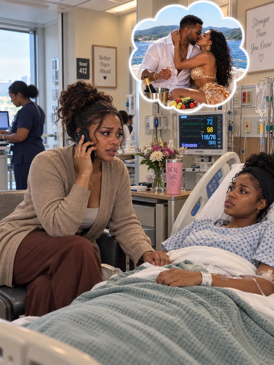 I CAME HOME TWO DAYS EARLY AND FOUND MY TWELVE-YEAR-OLD IN INTENSIVE CARE WITH AN EMPTY CHAIR BESIDE HER BED. HER FATHER WAS ON A BOAT