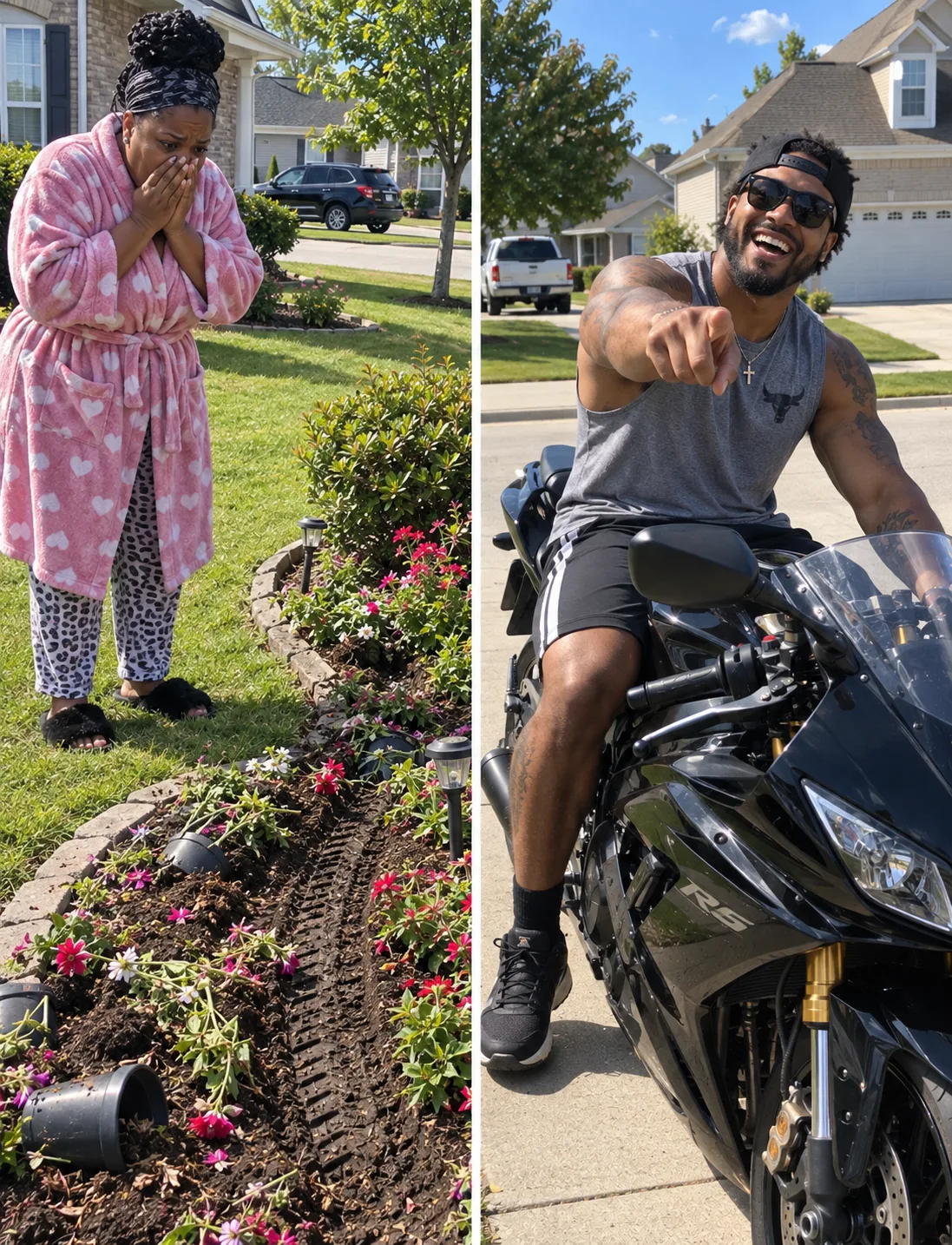 MY NEIGHBOR'S SON TORE THROUGH MY LATE HUSBAND'S MEMORIAL FLOWER GARDEN ON HIS MOTORCYCLE AND SHRUGGED: "IT'S JUST GRASS AND FLOWERS