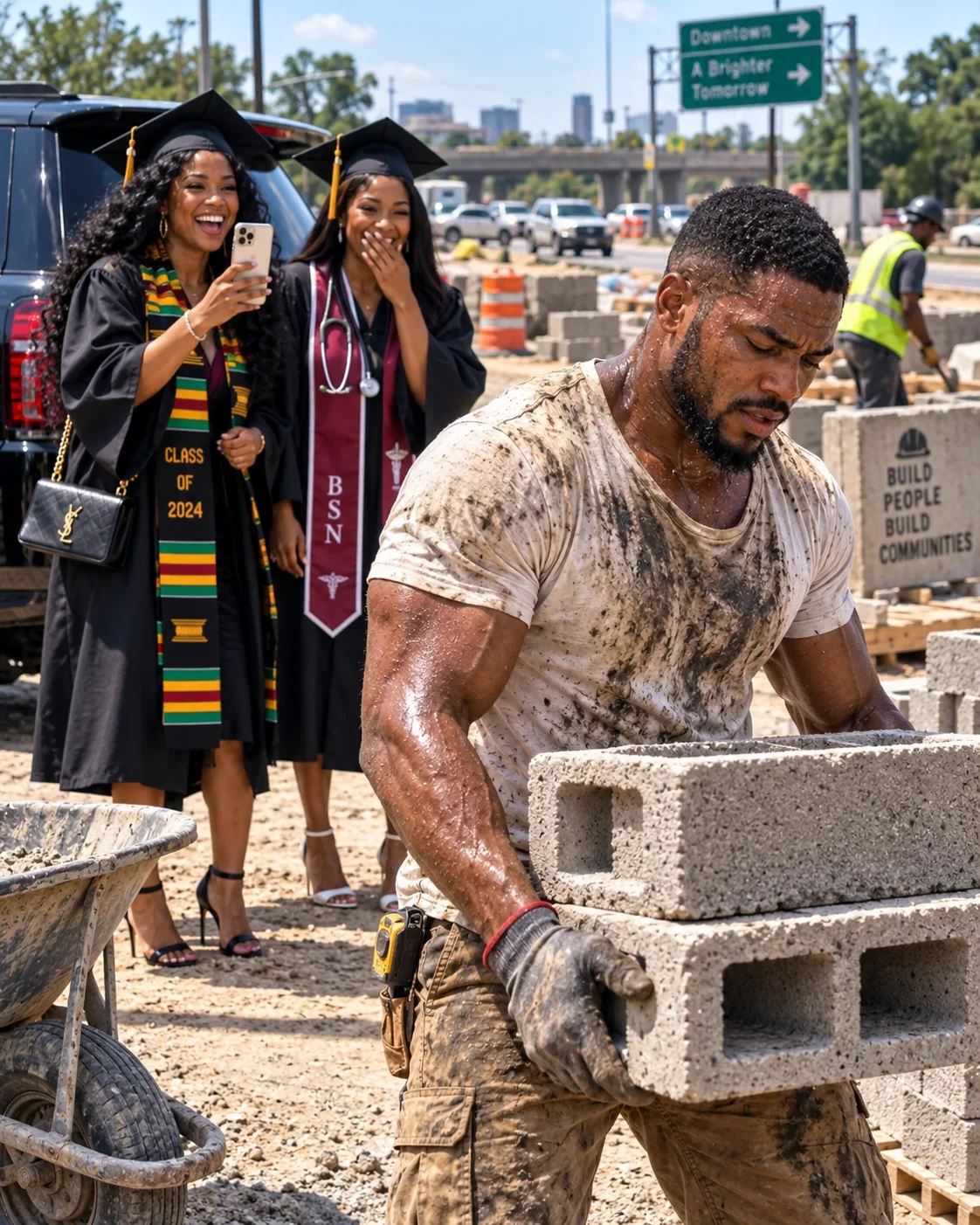 DUMPED ON GRADUATION DAY FOR A MAN IN A MERCEDES, A BROKE GEOLOGIST HAULED CONCRETE BLOCKS TO SURVIVE
