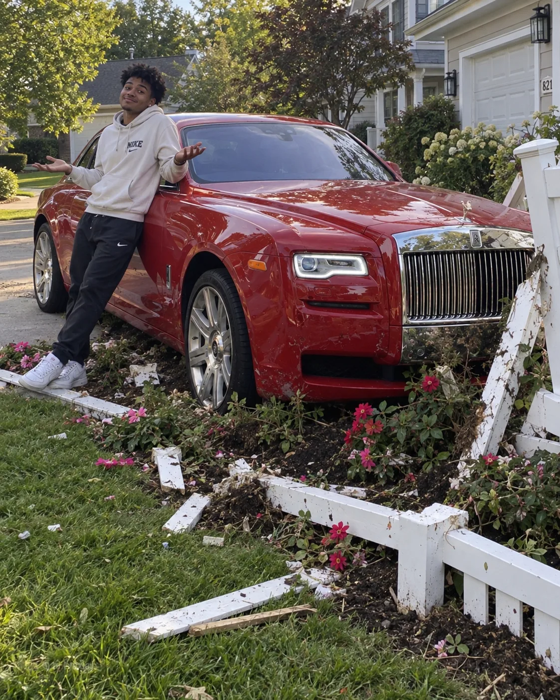 MY WEALTHY NEIGHBOR SLAMMED HIS RED ROLLS-ROYCE INTO MY FENCE, THREW A DOLLAR AT MY FEET, AND SNEERED THAT THE POLICE "WON'T HELP YOU AGAIN
