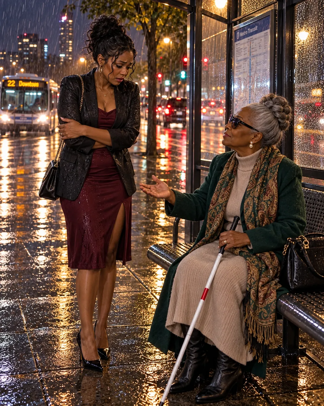 MY HUSBAND LEFT ME AT A BUS STOP IN THE RAIN