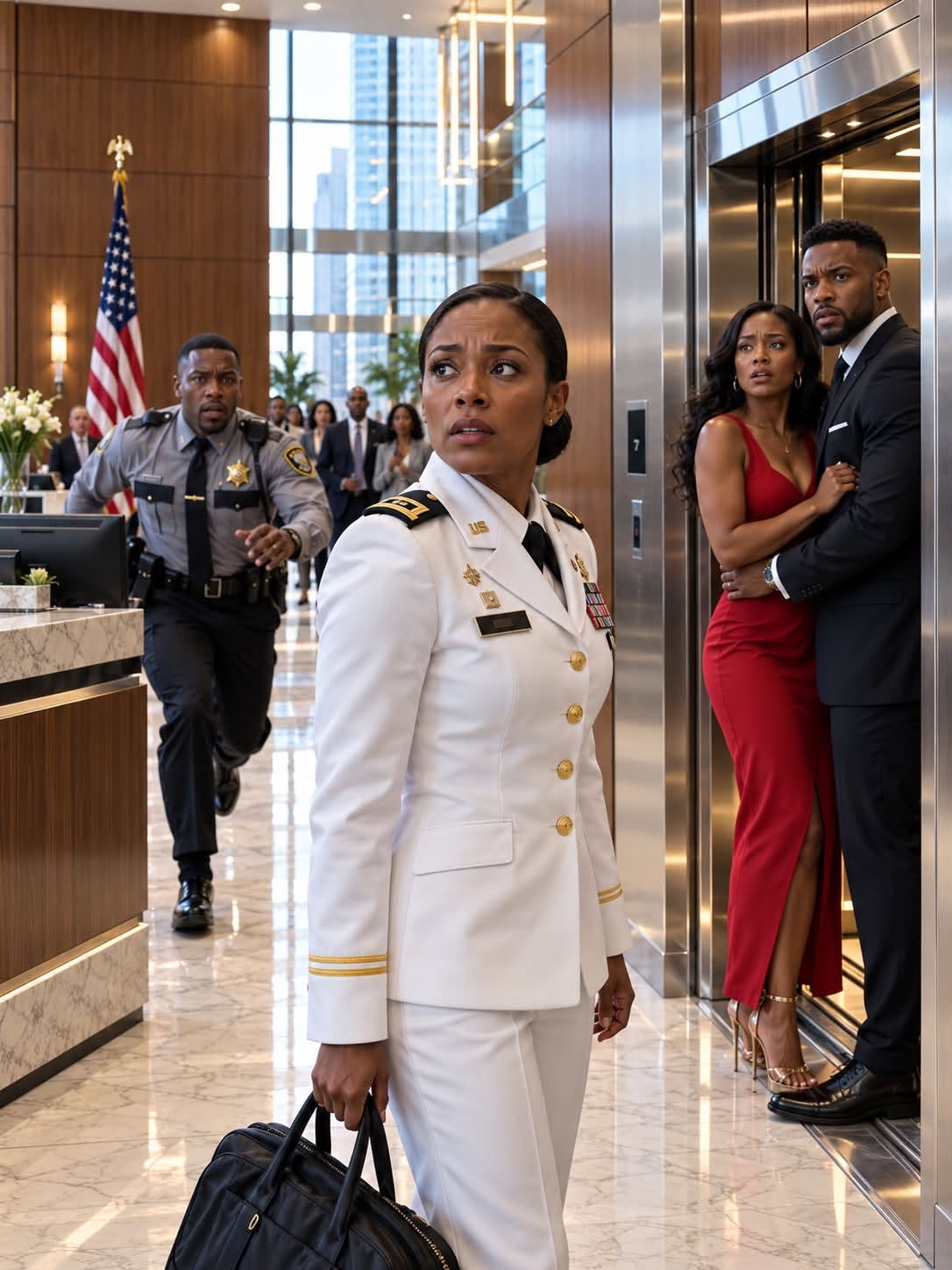 I drove three hours from Fort Campbell in dress blues to surprise my husband. The security guard laughed and said, "Ma'am, Mr. Whitlock's wife is already upstairs." Then the elevator opened and a blonde woman fifteen years younger walked out wearing my Tiffany silver star — the one he'd given me the day I made colonel