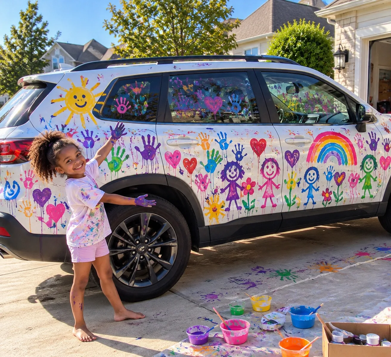 MY SEVEN-YEAR-OLD NIECE PAINTED MY CAR AT MY OWN BIRTHDAY PARTY