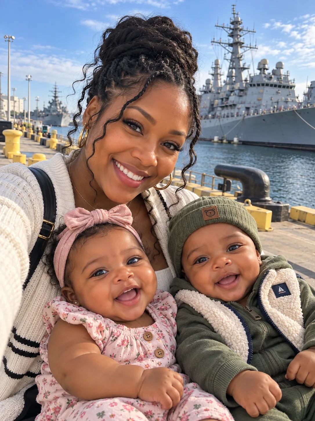 I TOOK OUR NEWBORN TWIN GIRLS TO THE PORT TO SURPRISE