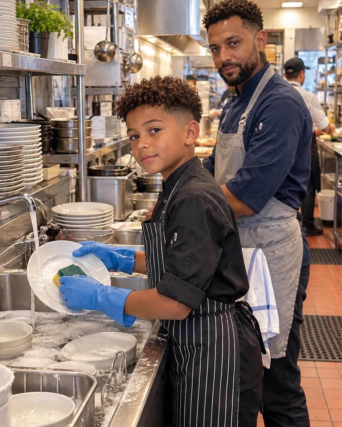 My thirteen-year-old son took a weekend dishwashing job to save for a new bike.