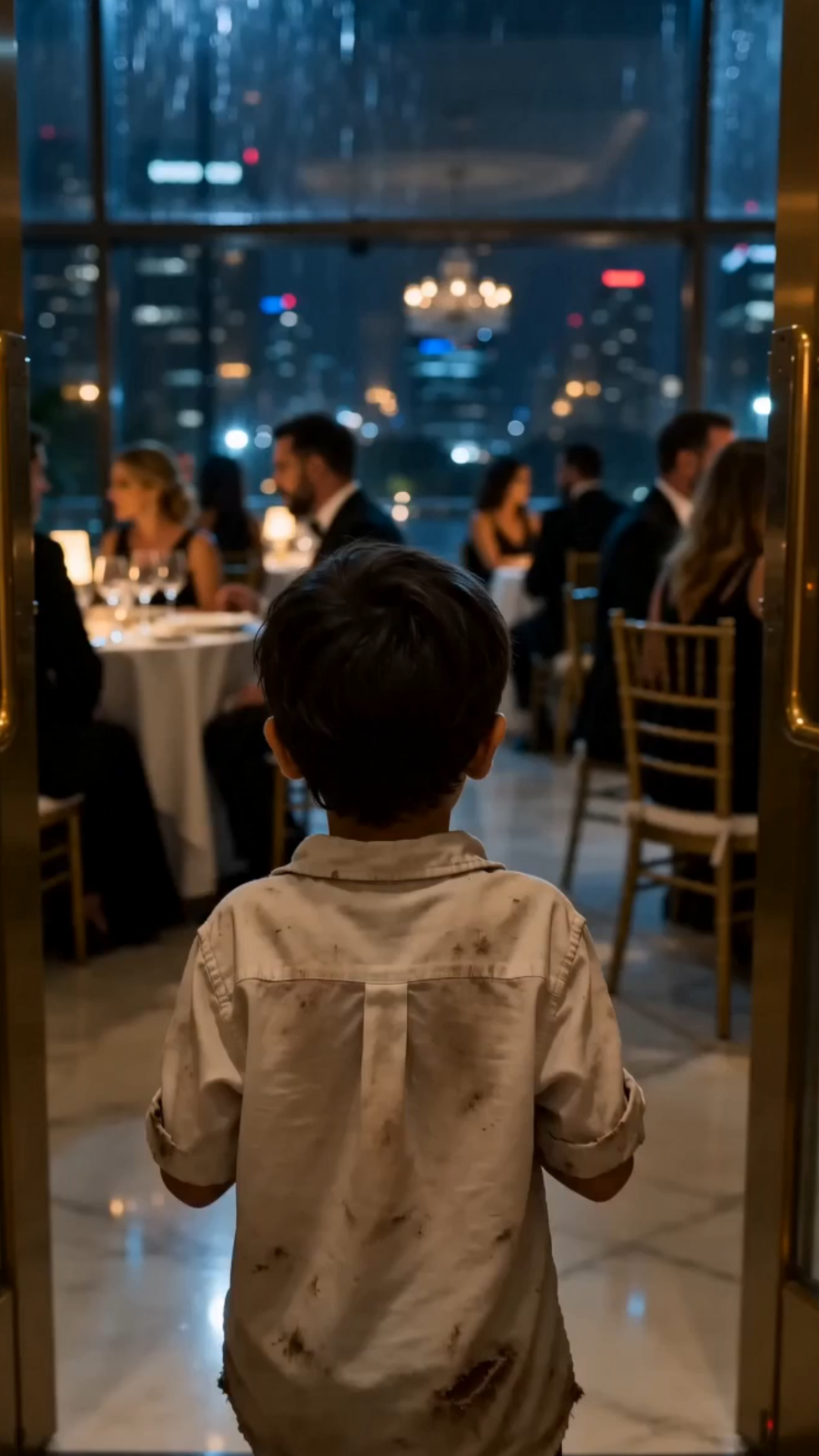 O MENINO DE RUA PEDIU UM PEDAÇO DE PÃO NO TERRAÇO ITÁLIA — ENTÃO O BILIONÁRIO OLHOU A PULSEIRA DELE E CAIU DE JOELHOS
