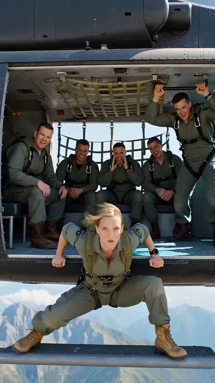 A Haughty US Military Captain Pushes a Rookie Female Soldier Out of a Hovering Helicopter Only to Be Pulled Down Into the Abyss with Her