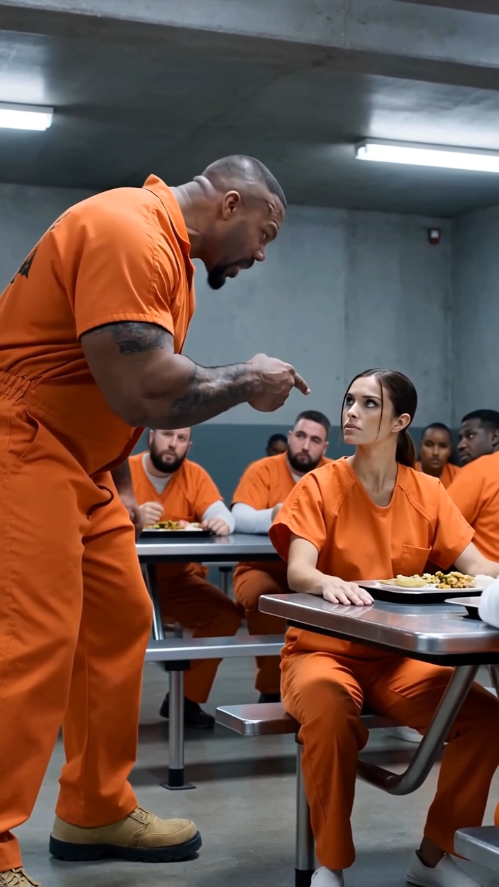 A Haughty Giant Federal Inmate Tries to Bully a Quiet Female Prisoner in the Cafeteria Only to Be Knocked Unconscious by an Undercover Agent