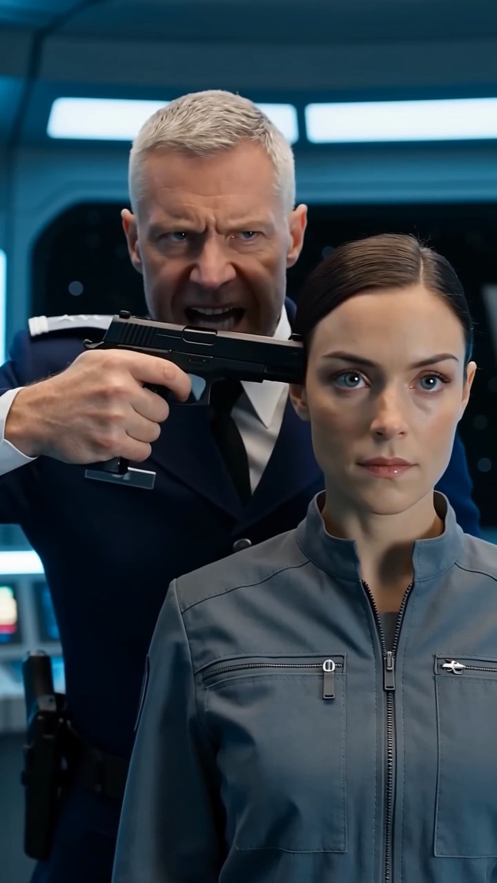 A Ruthless Space Station Commander Tries to Force an Orbital Engineer to Abort Alien Monster Attack Reports Before She Locks Him Inside with the Swarm