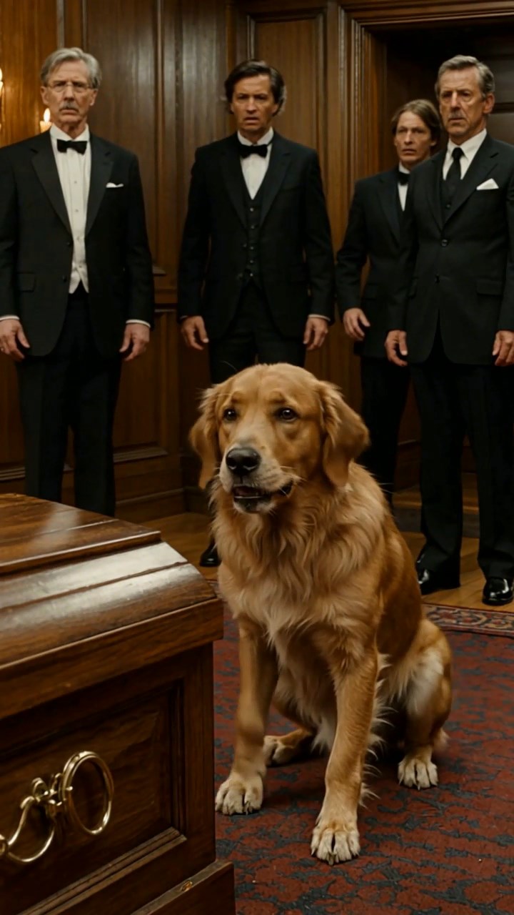 The Family Thought Their Golden Retriever Was Ruining the Funeral—Until One Tiny Detail Inside the Coffin Changed Everything
