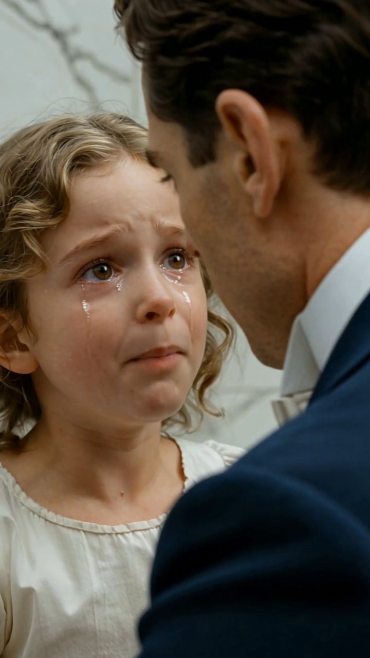 The Groom Found a Crying Little Girl Hidden in the Bridal Bathroom—Then Her Whisper Made Him Walk Away From His Own Wedding