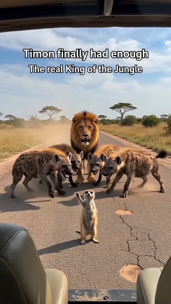 A TINY MEERKAT RAISED ONE PAW AT A PACK OF HYENAS—WHAT HAPPENED NEXT BROKE THE INTERNET