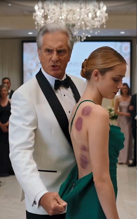 Father Exposed His Daughter’s Bruises at the Wedding—Then the Bride Said Four Words That Ended Everything