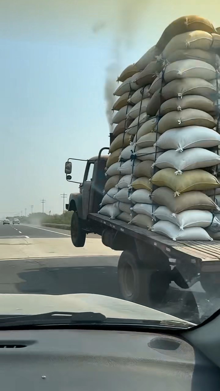 A Truck Flew Down the Highway With Its Front Wheels in the Air