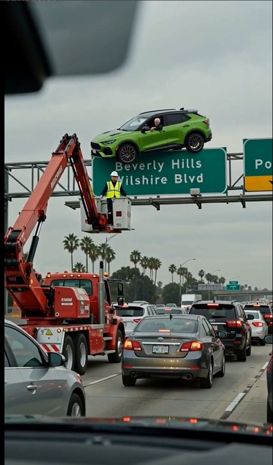 A Lamborghini Was Spotted 30 Feet Above an L.A. Freeway—But the Driver’s Reaction Had Everyone Asking the Same Question