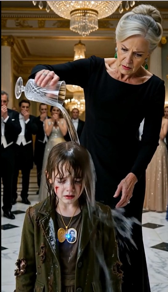 She Dumped Ice Water on a Ragged Little Girl at a Billionaire’s Gala—Then Saw the Necklace and Realized She’d Just Humiliated Her Own Granddaughter