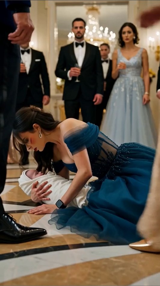 He Kicked His Wife While She Held Their Baby—Then Her Smartwatch Lit Up, and the Entire Ballroom Went Silent
