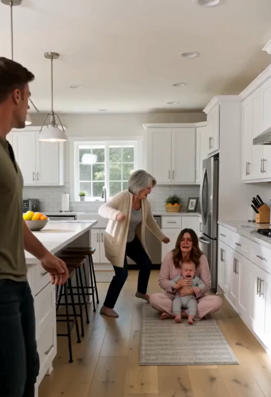 He Came Home Early and Found His Mother Standing Over His Crying Wife and Daughter — Then He Saw What Was Beside the Door