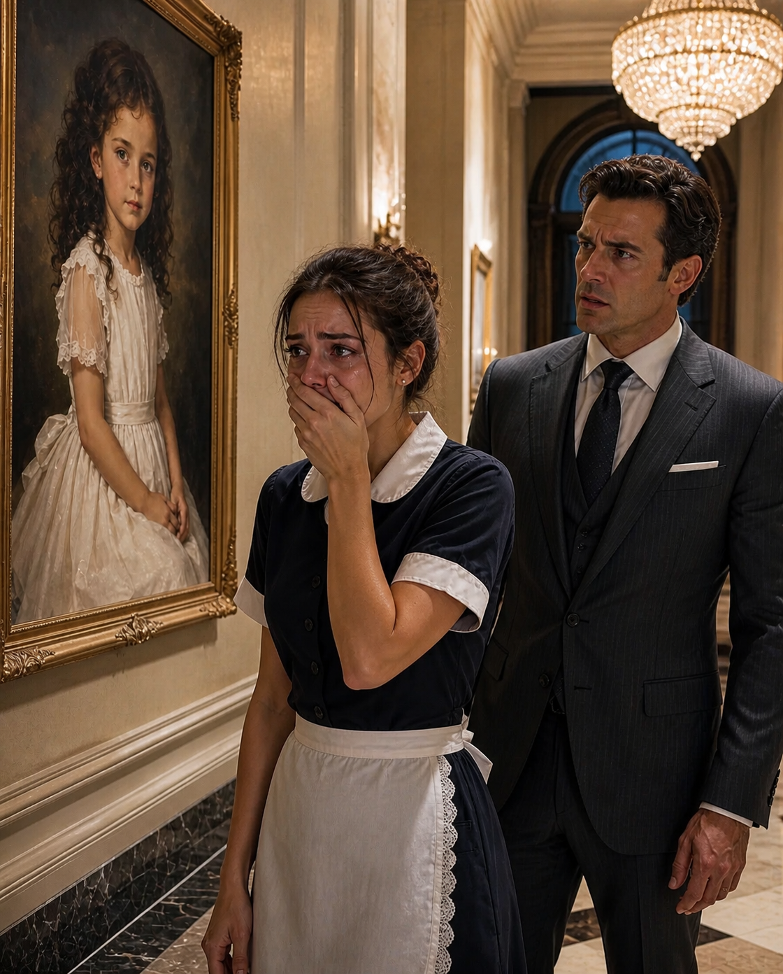 "That Girl Lived With Me at the Orphanage," She Cried After Seeing a Portrait in the Mansion.