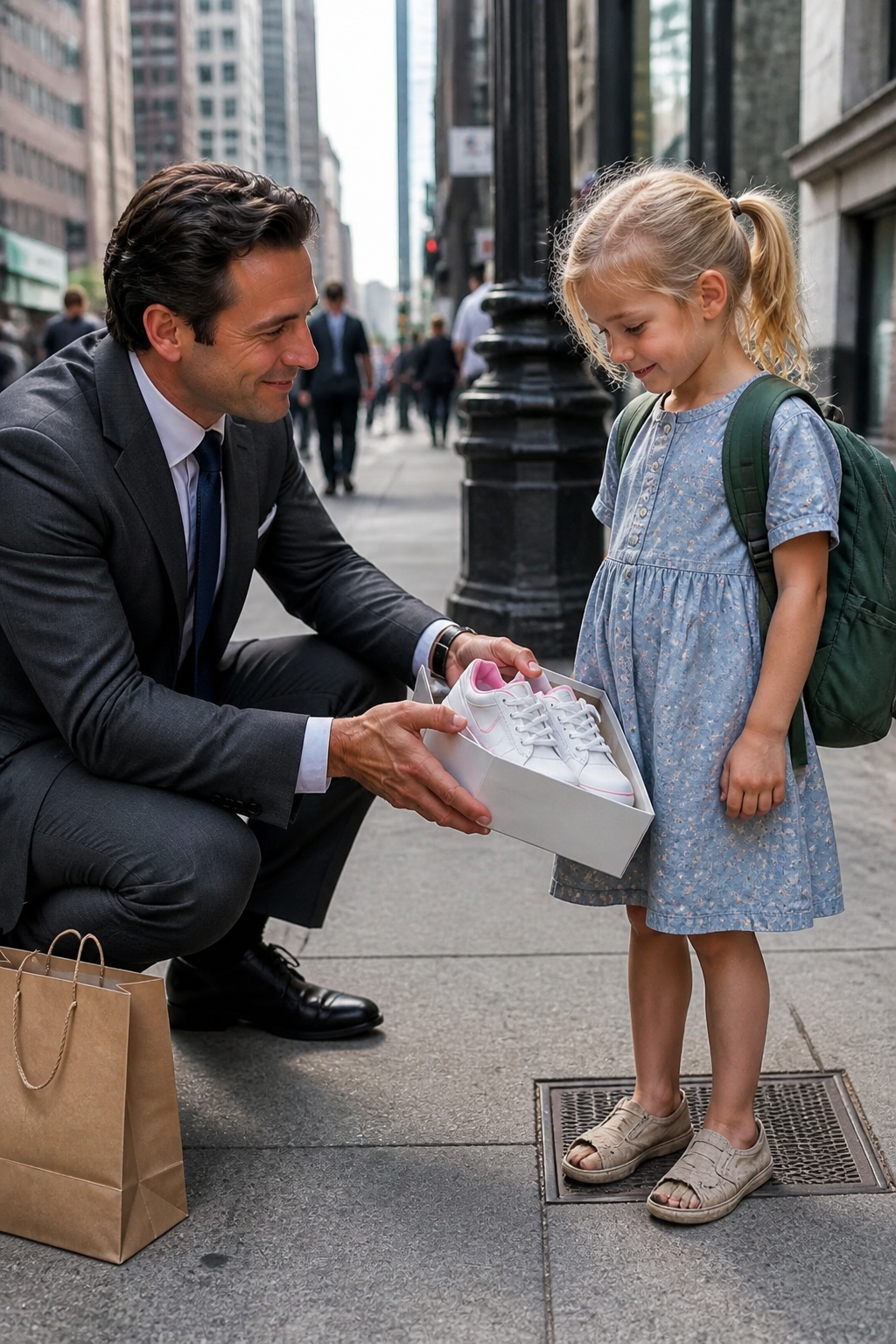 A little girl stopped me on a busy Chicago sidewalk and asked for a pair of school shoes
