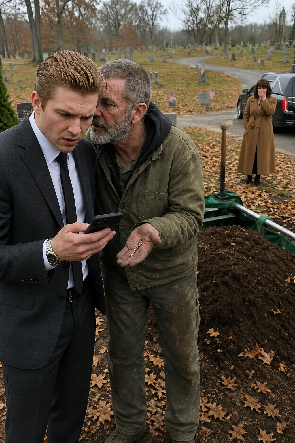 At my father's graveside, the gravedigger gripped my arm and whispered, "Sir, your father paid me to bury an empty coffin."