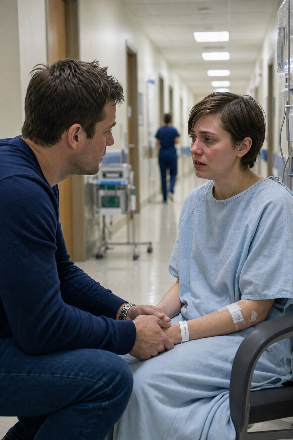 I divorced the woman I loved… and two months later, I found her alone in a hospital hallway, wearing a patient gown, looking like a stranger who was slowly disappearing