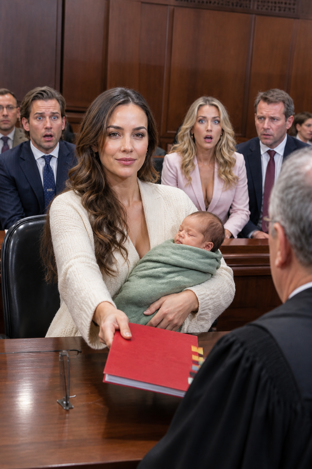 I walked into court holding my newborn son while my husband's lawyer smiled like I was already defeated.